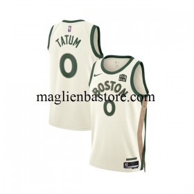 Maglia NBA Boston Celtics Jayson Tatum 0 Nike 2023-2024 City Edition Bianco Swingman - Uomo